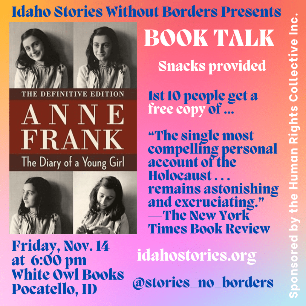 Anne Frank Book Talk Nov. 14